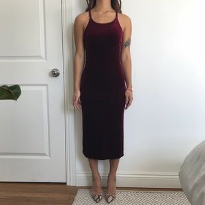 Velvet Bodycon Midi Dress